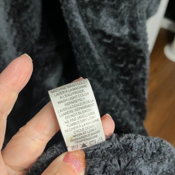 Plush Tiled Heather Jacquard Robe Charcoal M/L Cozy - Picture 10 of 11